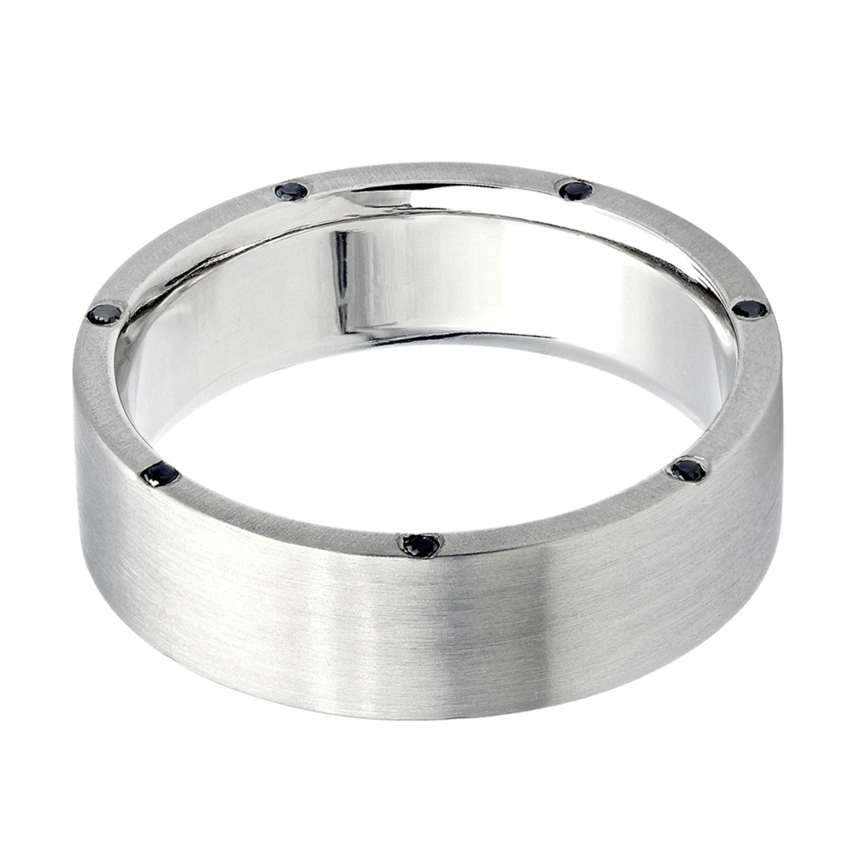 Black Diamond Eternity Band For Men In Platinum 0.21ct 7mm Wide 4 Black Diamond Eternity Band For Men In Platinum 0.21ct 7mm Wide - Image 2