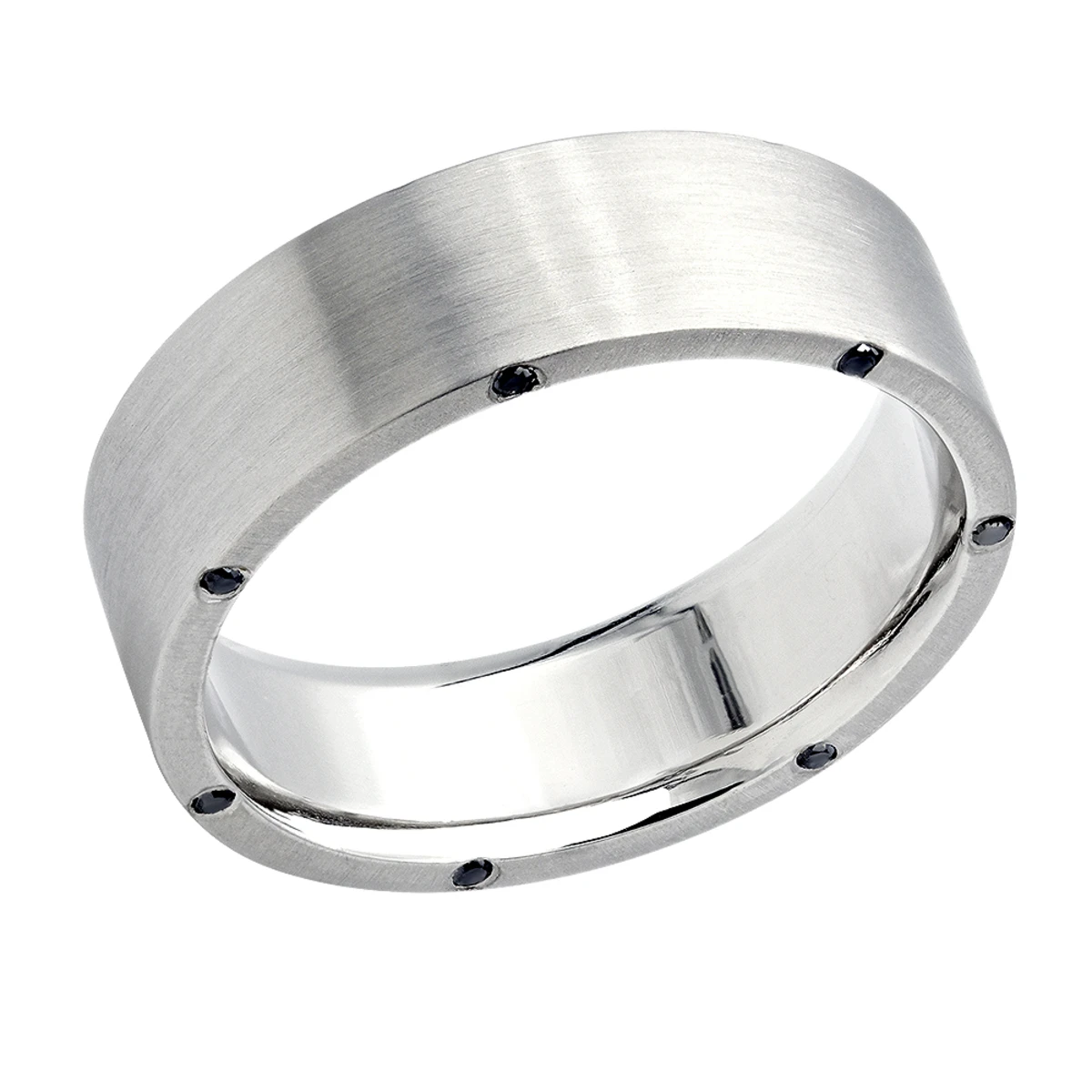 Black Diamond Eternity Band For Men In Platinum 0.21ct 7mm Wide 3 Black Diamond Eternity Band For Men In Platinum 0.21ct 7mm Wide