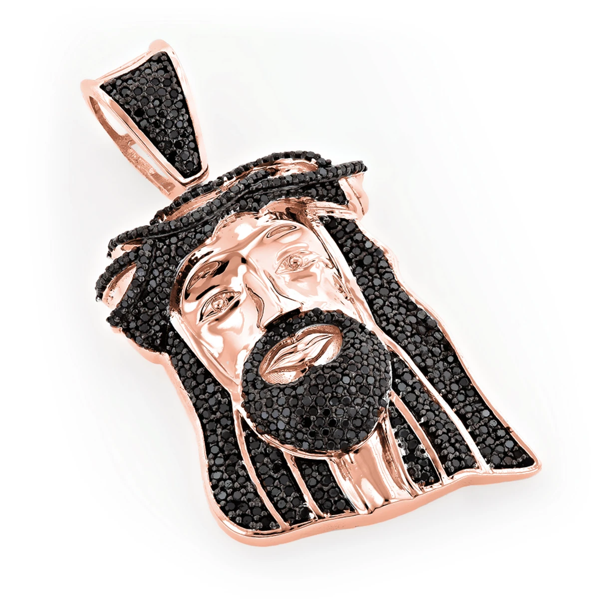 Black Diamond Jesus Head Face Pendant Mini 0.75ct 10K White Gold 5 Black Diamond Jesus Head Face Pendant Mini 0.75ct 10K White Gold - Image 3