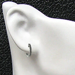 14K Black Plated Gold Black Diamond Hoop Earrings 1.74ct -H'Hen Sale Store black diamond jewelry 14k diamond hoop earrings 174ct p 35677bod