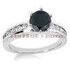 14K White Gold Thin Black Diamond Engagement Ring 0.94ct -H'Hen Sale Store black diamond jewelry engagement ring 094ct 14k gold p 45890