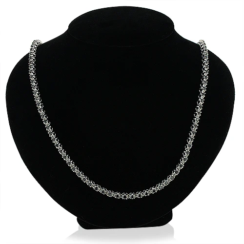 Black Diamond Eternity Diamond Necklace Sterling Silver Chain 5 Black Diamond Eternity Diamond Necklace Sterling Silver Chain - Image 3