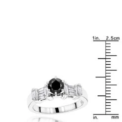 14K White Gold Thin Black Unique Engagement Diamond Ring 1.30ct 12 14K White Gold Thin Black Unique Engagement Diamond Ring 1.30ct -H'Hen Sale Store black diamond ring unique engagement jewelry 130ct 14k p 45907 rulerwh