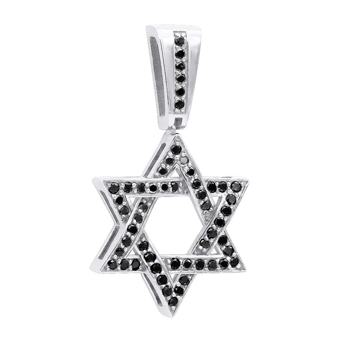 Black Diamond Star Of David Pendant 1.44ct 14K Black Plated Gold 5 Black Diamond Star Of David Pendant 1.44ct 14K Black Plated Gold - Image 3