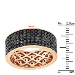 Black Diamond Wedding Ring 10K White Gold Men's Eternity Band By Luxurman 4 Carats -H'Hen Sale Store black diamond wedding ring 10k gold mens eternity band by luxurman 4 carats 001286 ruler rose