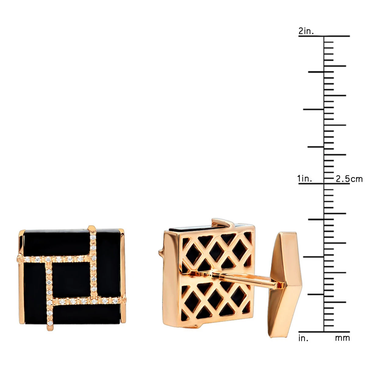 Black Onyx And Diamonds 14K Yellow Gold Men's Cufflinks 14 Black Onyx And Diamonds 14K Yellow Gold Men's Cufflinks - Image 12