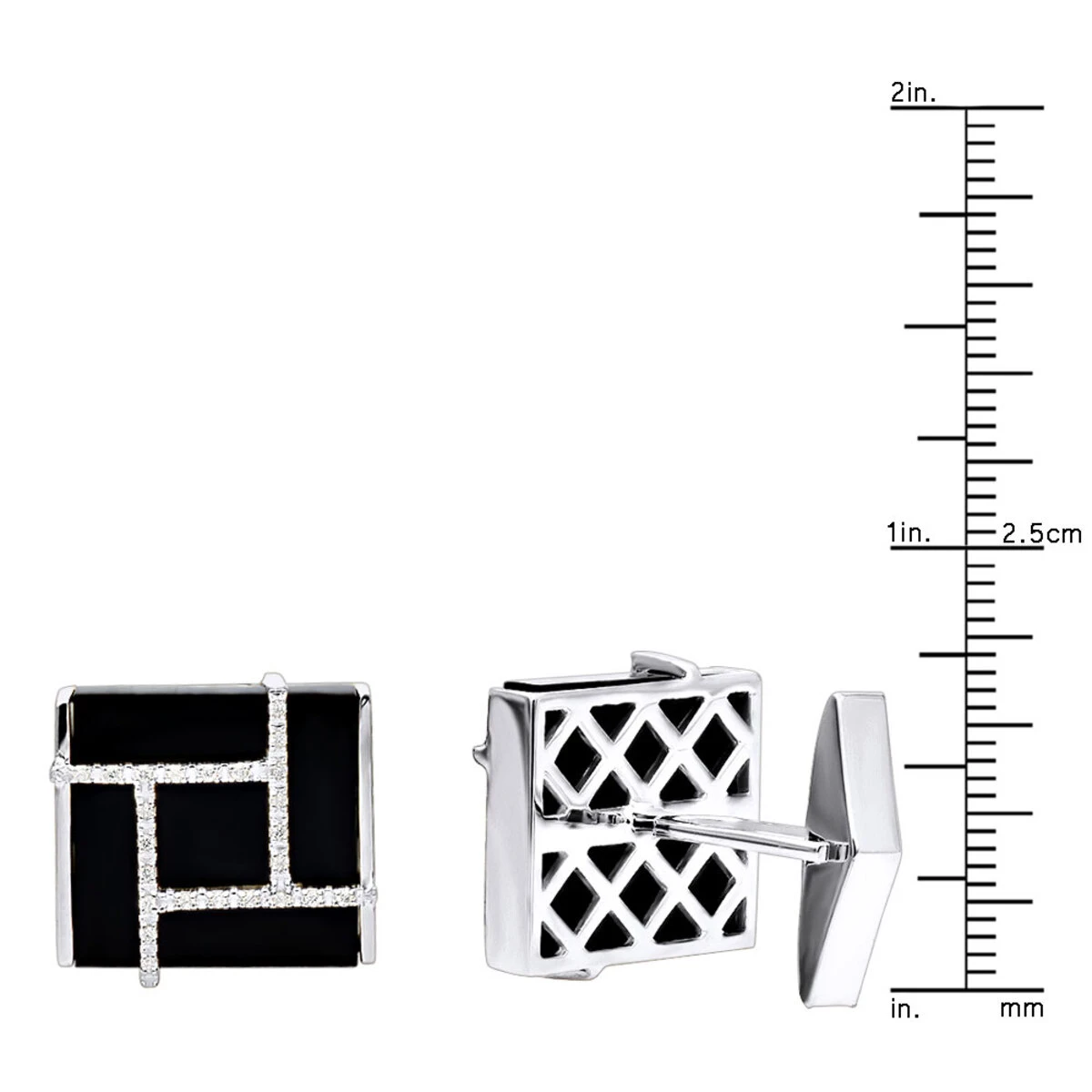 Black Onyx And Diamonds 14K Yellow Gold Men's Cufflinks 12 Black Onyx And Diamonds 14K Yellow Gold Men's Cufflinks - Image 10