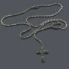 Black Rhodium 10K White Gold Black Diamond Rosary Chain Necklace -H'Hen Sale Store black rhodium 10k black diamond rosary chain necklace p 7101