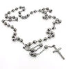 Black Silver Rosary Bead Necklace 2 Black Silver Rosary Bead Necklace -H'Hen Sale Store black silver rosary bead necklace p 45132