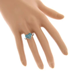 Blue Diamond Heart Ring 0.68ct 14K White Gold -H'Hen Sale Store blue diamond heart ring 068ct 14k gold p 46858 bodwh