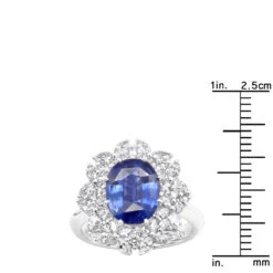Blue Sapphire And Diamond Cocktail Ring For Women 18K White Gold 4.5ct -H'Hen Sale Store blue sapphire and diamond cocktail ring for women in 18k gold 45ct 803171 rulerwh