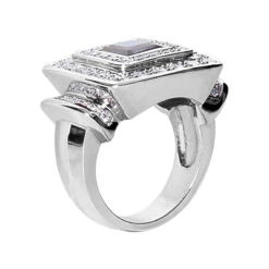 Blue Sapphire Cocktail Ring With Diamonds 14K White Gold 0.90ctd 1.25cts -H'Hen Sale Store blue sapphire cocktail ring with diamonds 14k 090ctd 125cts p 29192 back white