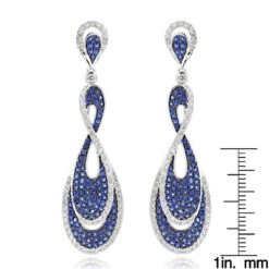Blue Sapphire Diamond Ladies Infinity Earrings By Luxurman 4ct 14K White Gold -H'Hen Sale Store blue sapphire diamond ladies infinity earrings by luxurman 4ct 14k gold rulerwh