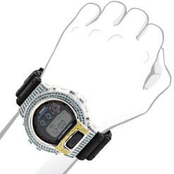Casio Blue Yellow Diamond G-Shock Watch 4.00ct -H'Hen Sale Store blue yellow diamond g shock watch 400ct p 45716bod