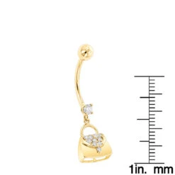 14K Yellow Gold Diamond Purse Belly Button Ring 0.29 -H'Hen Sale Store body jewelry 14k diamond purse belly button ring 029 p 35764 rulerye