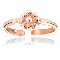 Adjustable Solid 14K White Gold Toe Ring Flower -H'Hen Sale Store body jewelry adjustable 14k solid gold toe ring flower p 5972 ro
