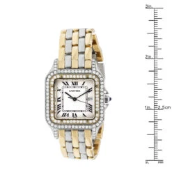 Cartier Women's Diamond Watch 27mm Panthere 18K Gold & Steel Two Tone -H'Hen Sale Store cartier womens diamond watch 27mm panthere 18k yellow gold steel two tone 968917 ruler