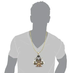 Cartoon Characters Scrooge McDuck Diamond Pendant In Sterling Silver 4.25ct -H'Hen Sale Store cartoon characters scrooge mcduck diamond pendant in sterling silver 425ct 2