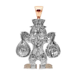 Cartoon Characters Scrooge McDuck Diamond Pendant In Sterling Silver 4.25ct -H'Hen Sale Store cartoon characters scrooge mcduck diamond pendant in sterling silver 425ct backro