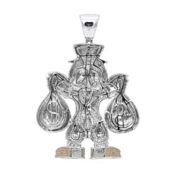 Cartoon Characters Scrooge McDuck Diamond Pendant In Sterling Silver 4.25ct -H'Hen Sale Store cartoon characters scrooge mcduck diamond pendant in sterling silver 425ct backwh