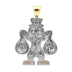 Cartoon Characters Scrooge McDuck Diamond Pendant In Sterling Silver 4.25ct -H'Hen Sale Store cartoon characters scrooge mcduck diamond pendant in sterling silver 425ct backye