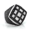 Celebrity 14K White Gold White Black Diamond Men's Massive Ring 8.65ct -H'Hen Sale Store celebrity 14k gold white black diamond mens massive ring 865ct 1
