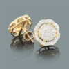 Champagne Color Diamond Earrings 0.60ct 10K Yellow Gold