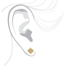 Champagne Diamond Stud Earrings 0.23ct 10K Yellow Gold -H'Hen Sale Store champagne diamond stud earrings 023ct 10k gold body yellow