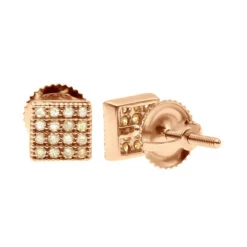 Champagne Diamond Stud Earrings 0.23ct 10K Yellow Gold -H'Hen Sale Store champagne diamond stud earrings 023ct 10k gold rose
