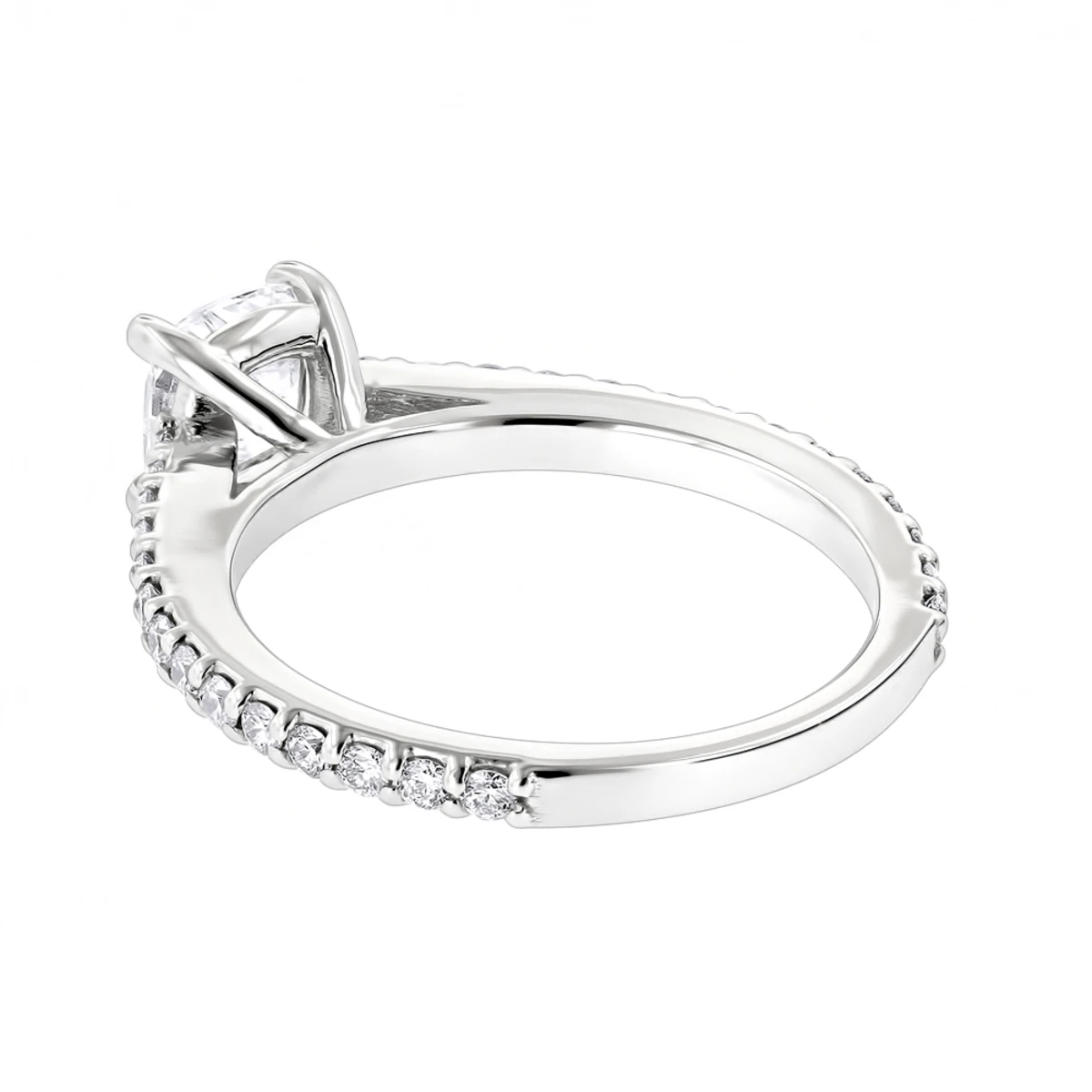 Classic 14K White Gold Cushion Diamond Engagement Ring By Luxurman 1.4ct G/VS 6 Classic 14K White Gold Cushion Diamond Engagement Ring By Luxurman 1.4ct G/VS - Image 4