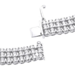 Hip Hop 3 Row Diamond Tennis Chain 14K White Gold Men's Necklace 30 Carats -H'Hen Sale Store clearance sale hip hop jewelry 3 row diamond tennis chain 14k gold mens necklace 30 carats backwh 20191206