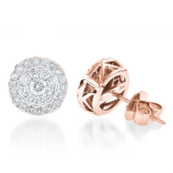 Cluster Diamond Earrings Studs G Color VS Clarity By Luxurman 1.5ct 10 Cluster Diamond Earrings Studs G Color VS Clarity By Luxurman 1.5ct -H'Hen Sale Store cluster diamond earrings studs g color vs clarity by luxurman 15ct ro