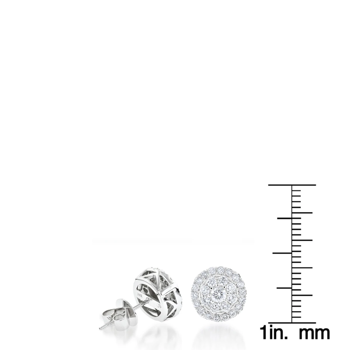 Cluster Diamond Earrings Studs G Color VS Clarity By Luxurman 1.5ct 8 Cluster Diamond Earrings Studs G Color VS Clarity By Luxurman 1.5ct - Image 6