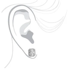 Cluster Diamond Stud Earrings For Men Women Emerald Shape 2 Carats 14K White Gold -H'Hen Sale Store cluster diamond stud earrings for men women emerald shape 2 carats 14k gold 803209 bodwh