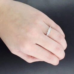 Thin 14K White Gold Cluster Diamond Flower Ring 0.34ct For Ladies -H'Hen Sale Store cluster rings ladies diamond flower ring 034ct 14k gold p 49981bod