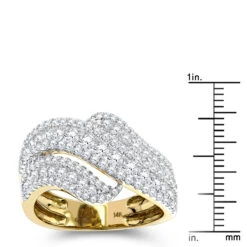 Luxurman Massive Ladies Diamond Wave Cocktail Ring 14K Yellow Gold 1.65ct 13 Luxurman Massive Ladies Diamond Wave Cocktail Ring 14K Yellow Gold 1.65ct -H'Hen Sale Store cocktail rings luxurman massive ladies diamond wave ring 14k gold 165ct rulerye
