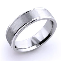 Cosmopolitan Wedding Band For Men Solid 14K White Gold