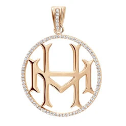 14K White Gold Round Diamond Initial Pendant For Men 1.75 10 14K White Gold Round Diamond Initial Pendant For Men 1.75 -H'Hen Sale Store custom 14k gold round diamond initial pendant for men ro