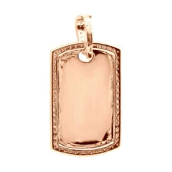 Dog Tags 10K Yellow Gold Diamond Pendant Can Be Engraved -H'Hen Sale Store custom dog tags gold diamond pendant can be engraved p 35694 backro
