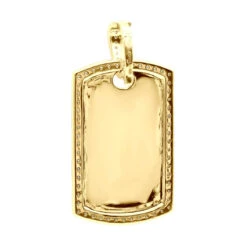 Dog Tags 10K Yellow Gold Diamond Pendant Can Be Engraved -H'Hen Sale Store custom dog tags gold diamond pendant can be engraved p 35694 backye