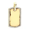 Dog Tags 10K Yellow Gold Diamond Pendant Can Be Engraved