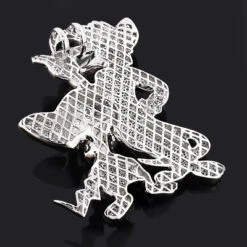 Diamond Pinky And The Brain Pendant 12ct 14K White Gold -H'Hen Sale Store custom hip hop jewelry diamond pinky and the brain pendant 1210ct 14k 2