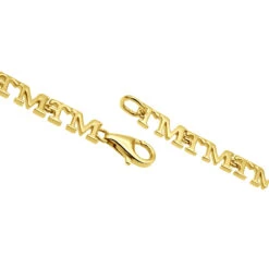 Custom Initials Bracelet For Men And Women 14K Yellow Gold -H'Hen Sale Store custom initials bracelet for men and women solid 14k gold clasp yellow