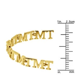 Custom Initials Bracelet For Men And Women 14K Yellow Gold -H'Hen Sale Store custom initials bracelet for men and women solid 14k gold ruler yellow