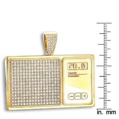 10K Yellow Gold Diamond Digital Scale Men's Pendant 4ct -H'Hen Sale Store custom jewelry 10k gold diamond digital scale mens pendant 4ct rulerye