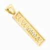 14K Yellow Gold Roman Numerals Bar Pendant