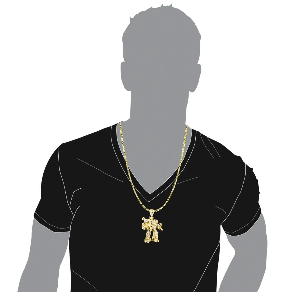 3-D Transformer Diamond Pendant 1.25ct Gold Plated 5 3-D Transformer Diamond Pendant 1.25ct Gold Plated - Image 3