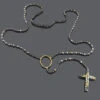 Custom 10K Gold Color Diamond Rosary Necklace