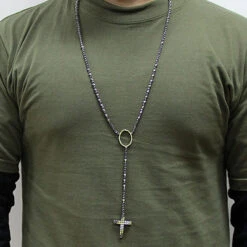 Custom 10K Gold Color Diamond Rosary Necklace -H'Hen Sale Store custom jewelry color diamond rosary necklace 10k p 42699bod