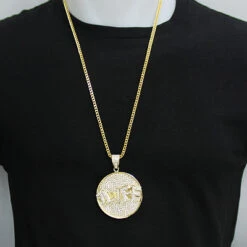 Custom-made 10K Yellow Gold Diamond Pendant For Men 5.9ct -H'Hen Sale Store custom jewelry made yellow gold diamond pendant 590ct 10k 3